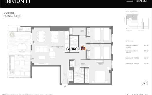 ÁTICO DE OBRA NUEVA EN EDIFICIO TRIVIUM III