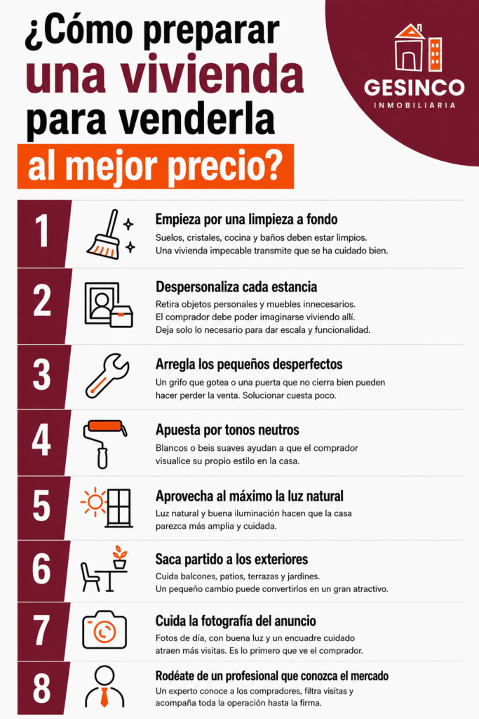 Cómo preparar una vivienda para venderla al mejor precio